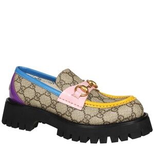 Gucci Multicolor Flats with Gold Accents